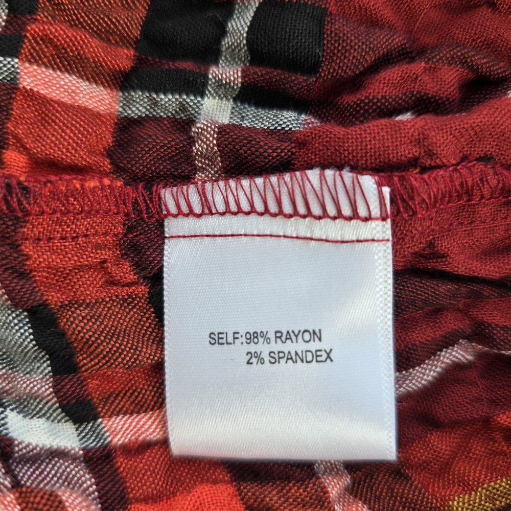 Jane and Delancey Women’s Red Plaid Button Down Shirt Size XL NWT - Picture 4 of 5